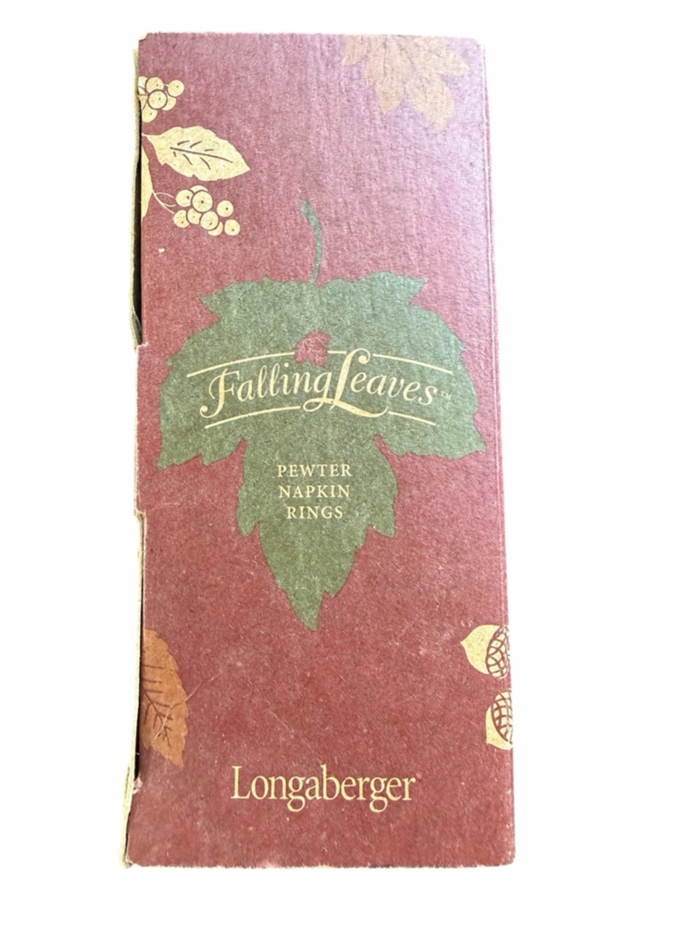 Longaberger Burgundy and Green Falling Leaves Box Art